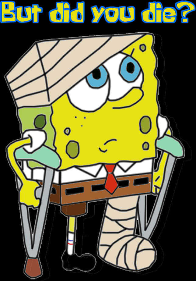 Sponge Bob Injuredwith Text PNG image