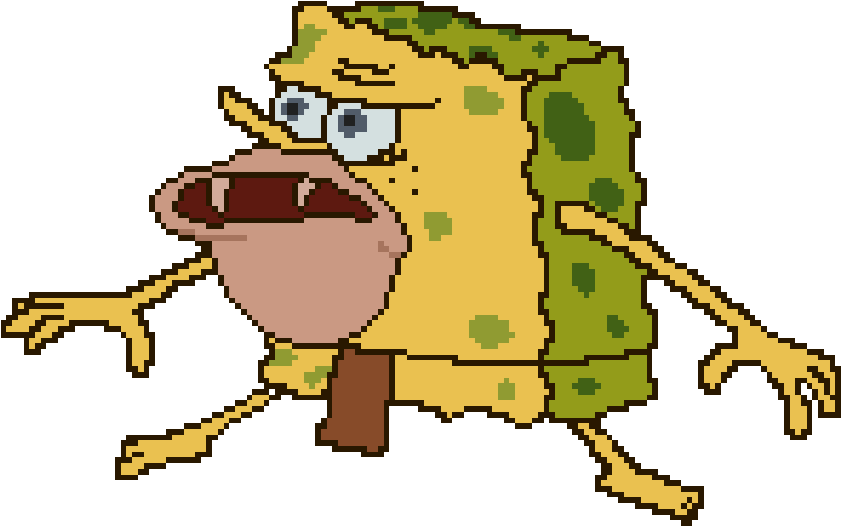 Sponge Bob Pixel Art Running PNG image