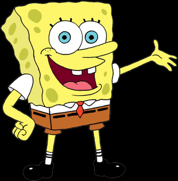 Sponge Bob Square Pants Waving PNG image