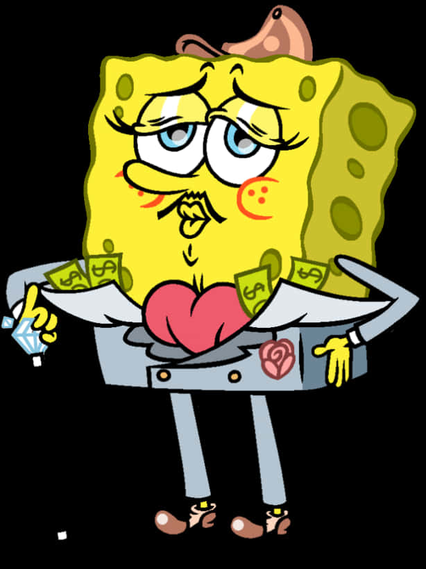 Spongebob Love Money Costume PNG image