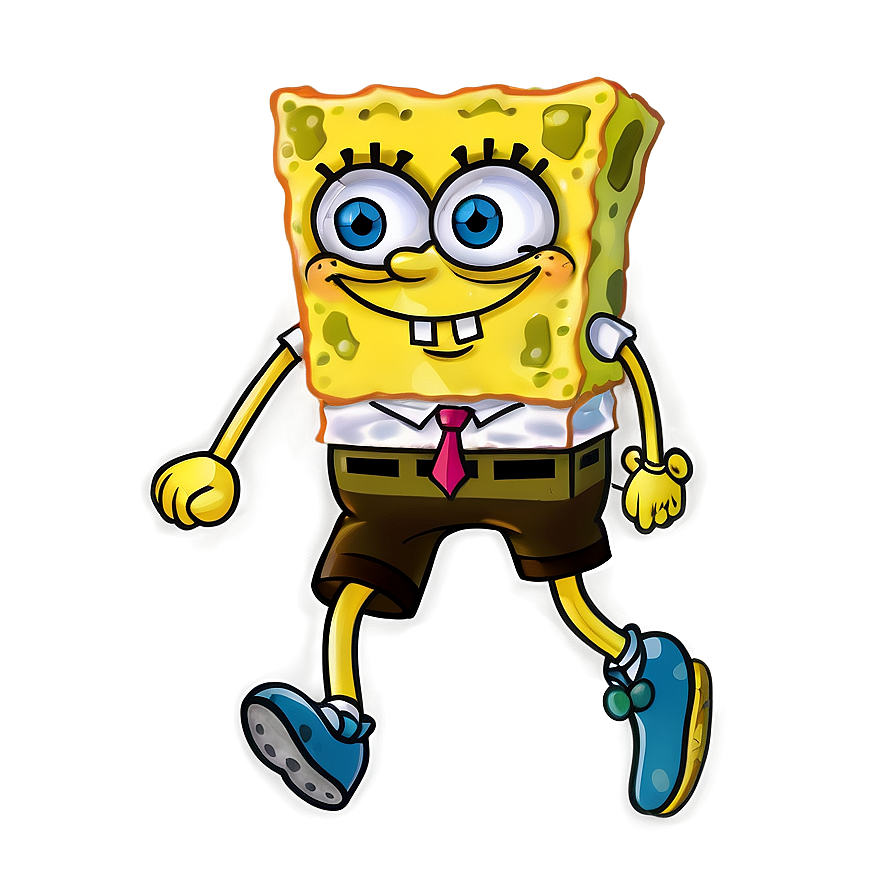 Spongebob Running Drawing Png Gjo PNG image