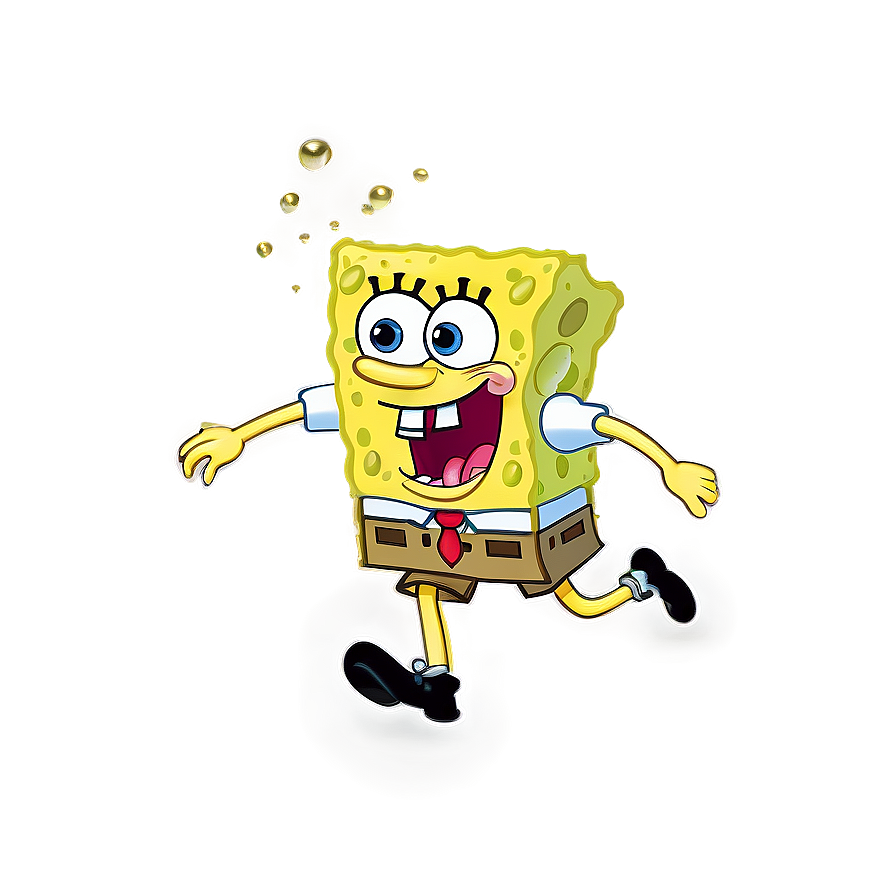 Spongebob Running Excitement Png Fkl98 PNG image