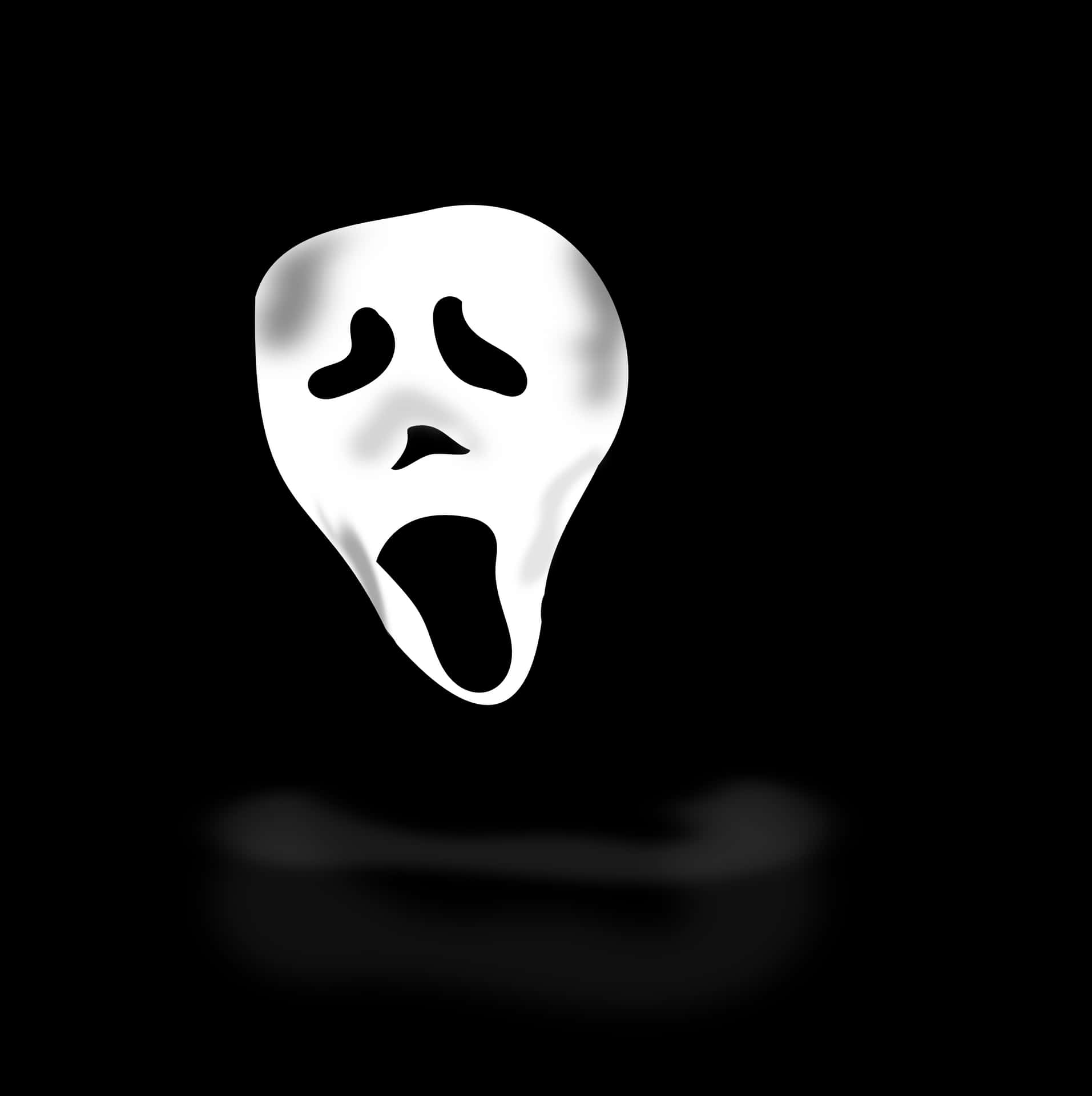 Spooky Ghost Face Graphic PNG image