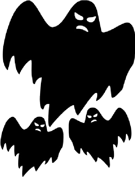 Spooky Ghost Trio Halloween Vector PNG image