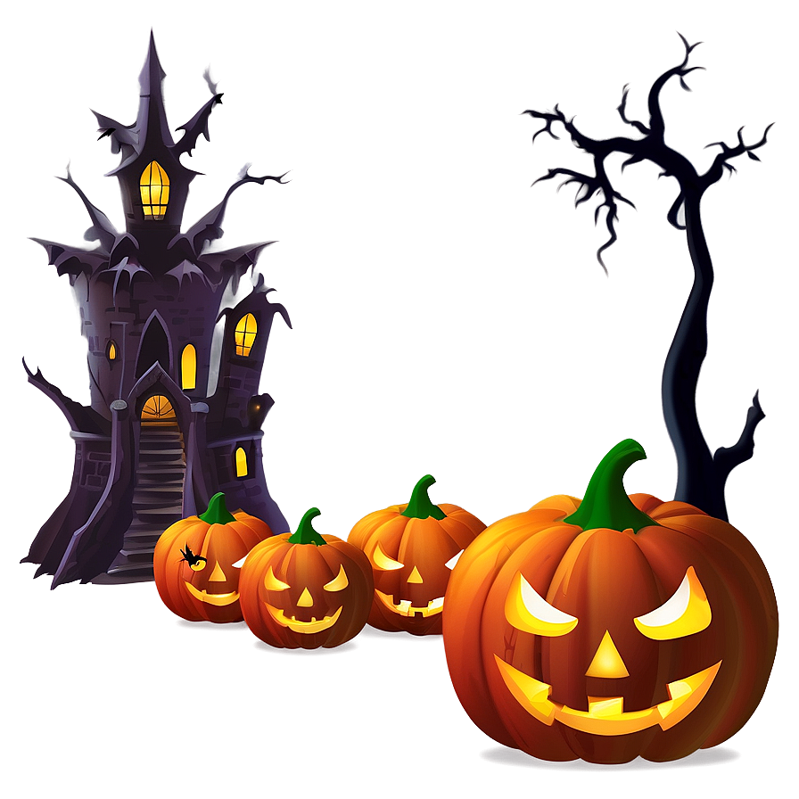 Spooky Halloween Cartoon Scene Png 55 PNG image