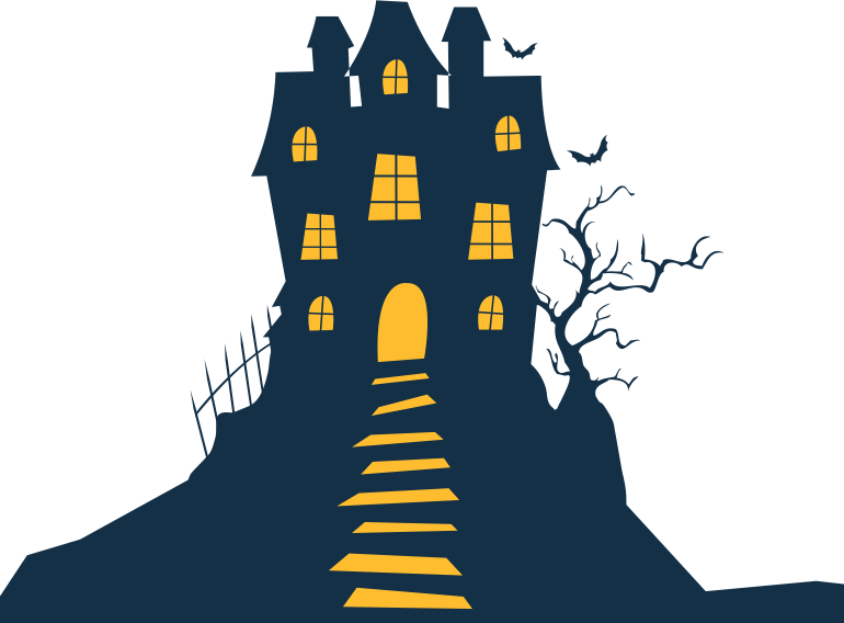 Spooky Haunted House Silhouette PNG image