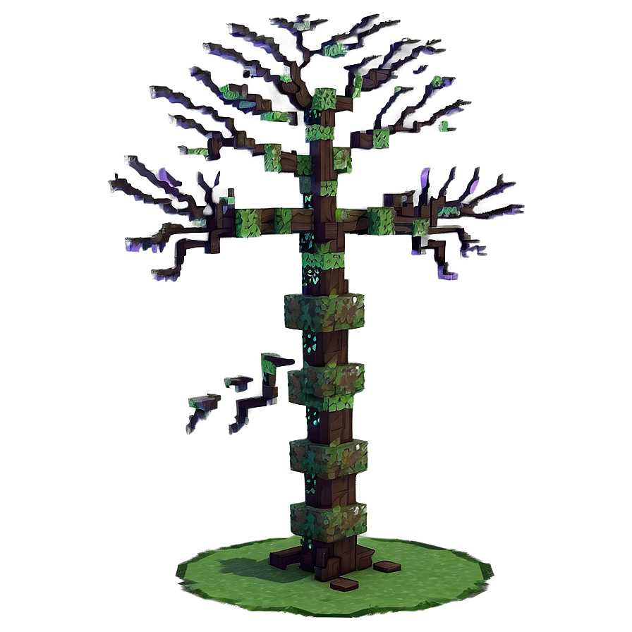 Spooky Minecraft Tree Png 06122024 PNG image