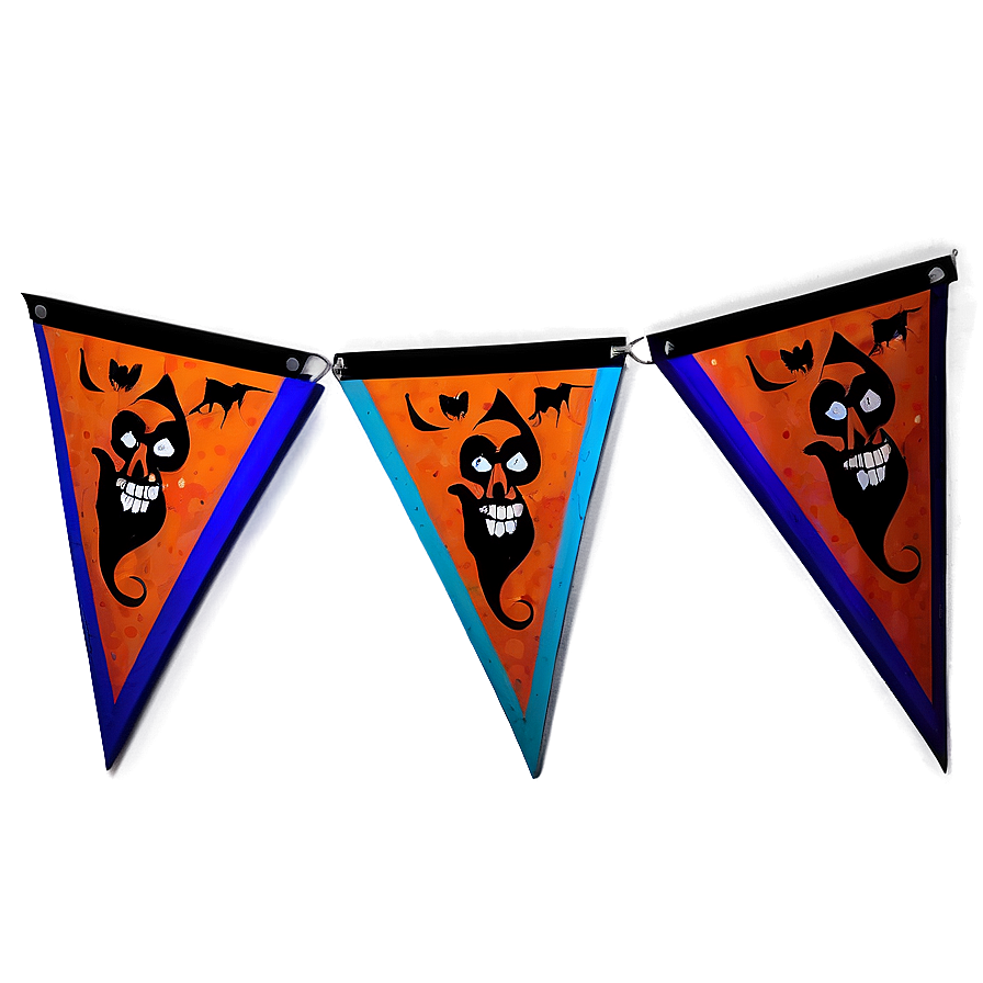 Spooky Triangle Banner For Halloween Png 18 PNG image