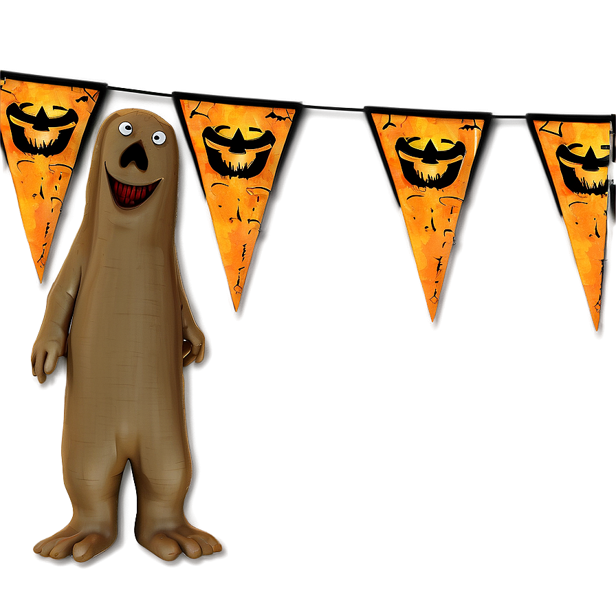 Spooky Triangle Banner For Halloween Png Hcf PNG image