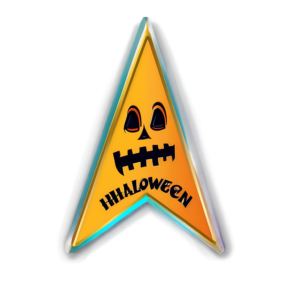 Spooky Triangle Banner For Halloween Png Vou PNG image