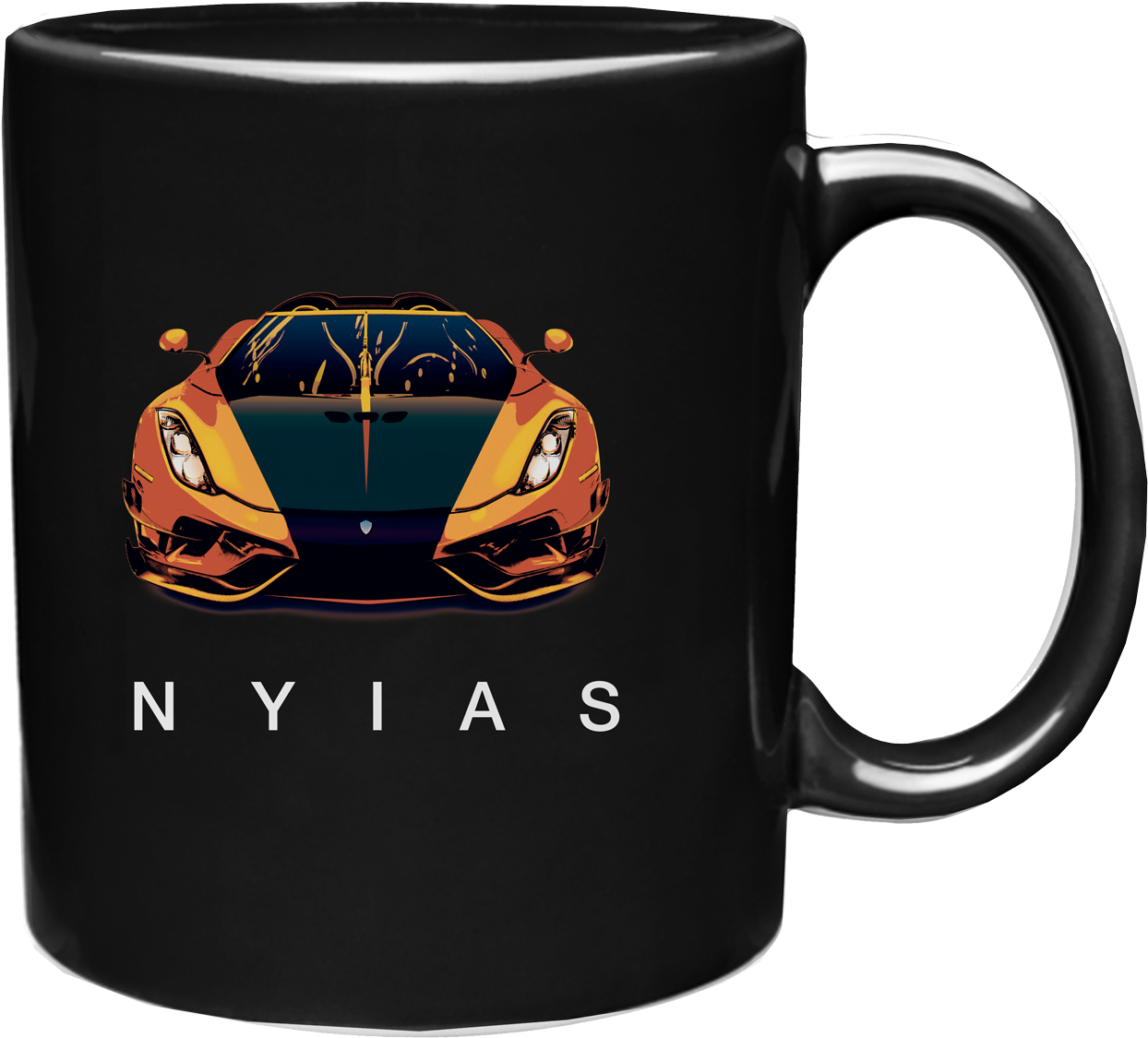 Sports Car Themed Coffee Mug N Y I A S PNG image