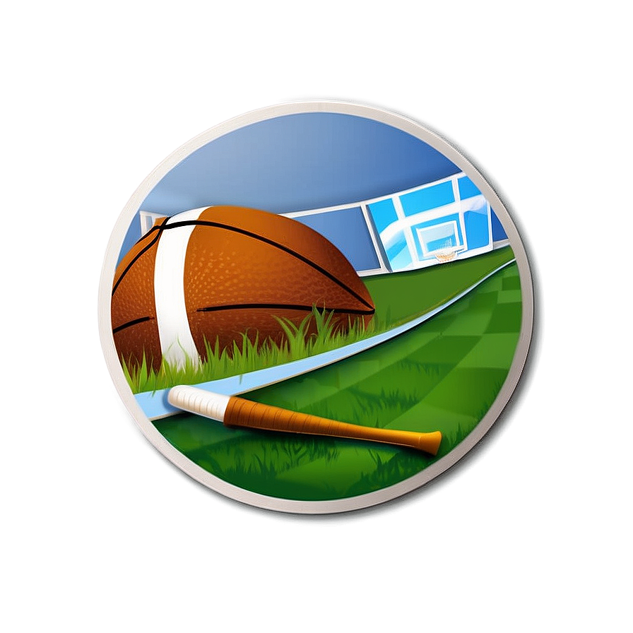 Sports Theme Round Sticker Png 06282024 PNG image