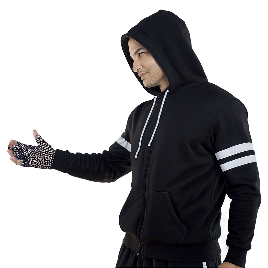 Sporty Black Hoodie Png 05252024 PNG image