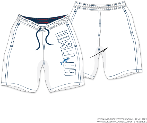 Sporty White Drawstring Shorts Design PNG image