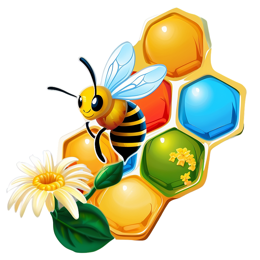 Spring Bee And Honeycomb Png 23 PNG image