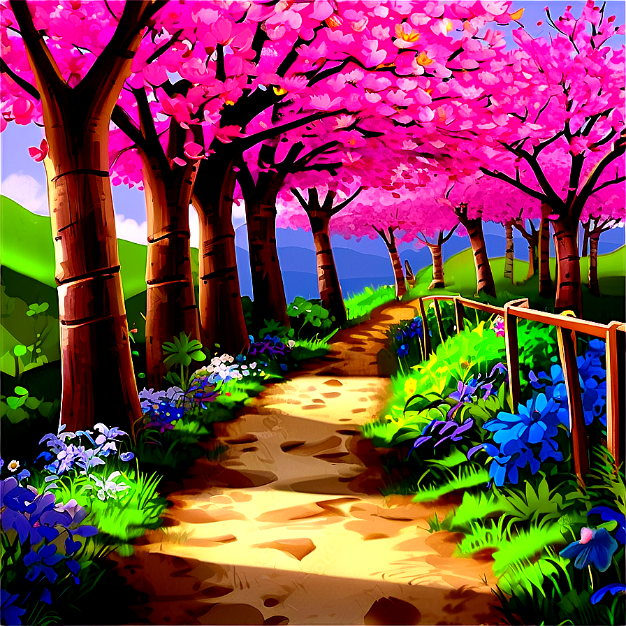 Spring Blossom Pathway Png 06202024 PNG image