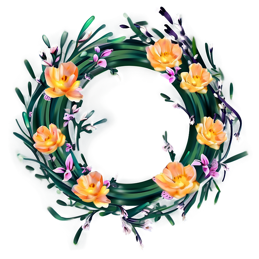 Spring Floral Wreath Png 05062024 PNG image