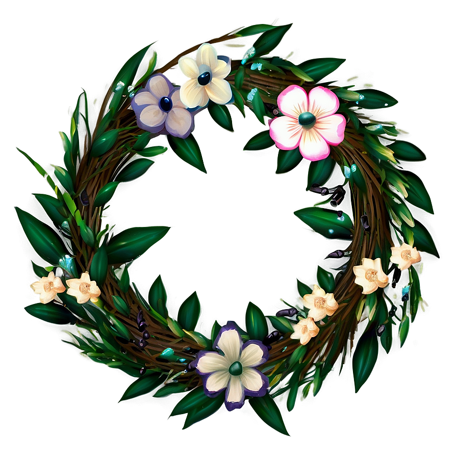 Spring Floral Wreath Png 05062024 PNG image