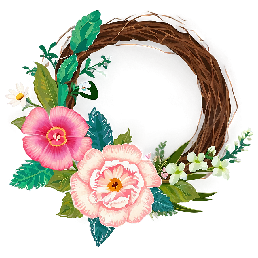 Spring Floral Wreath Png 05212024 PNG image