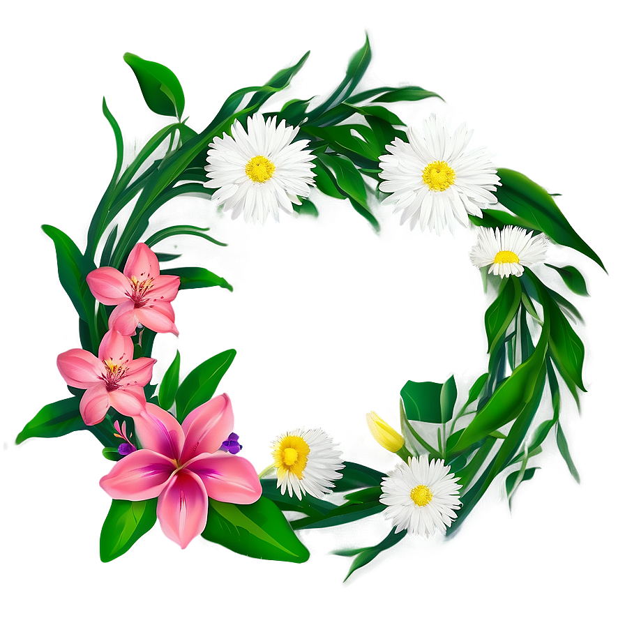 Spring Flower Circle Png 06252024 PNG image