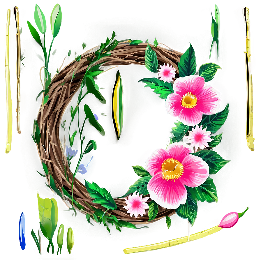 Spring Flower Wreath Png 64 PNG image