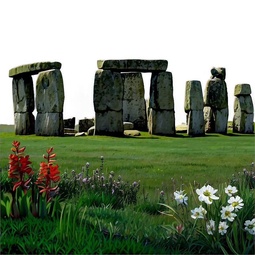 Spring Flowers Around Stonehenge Png Lnf8 PNG image