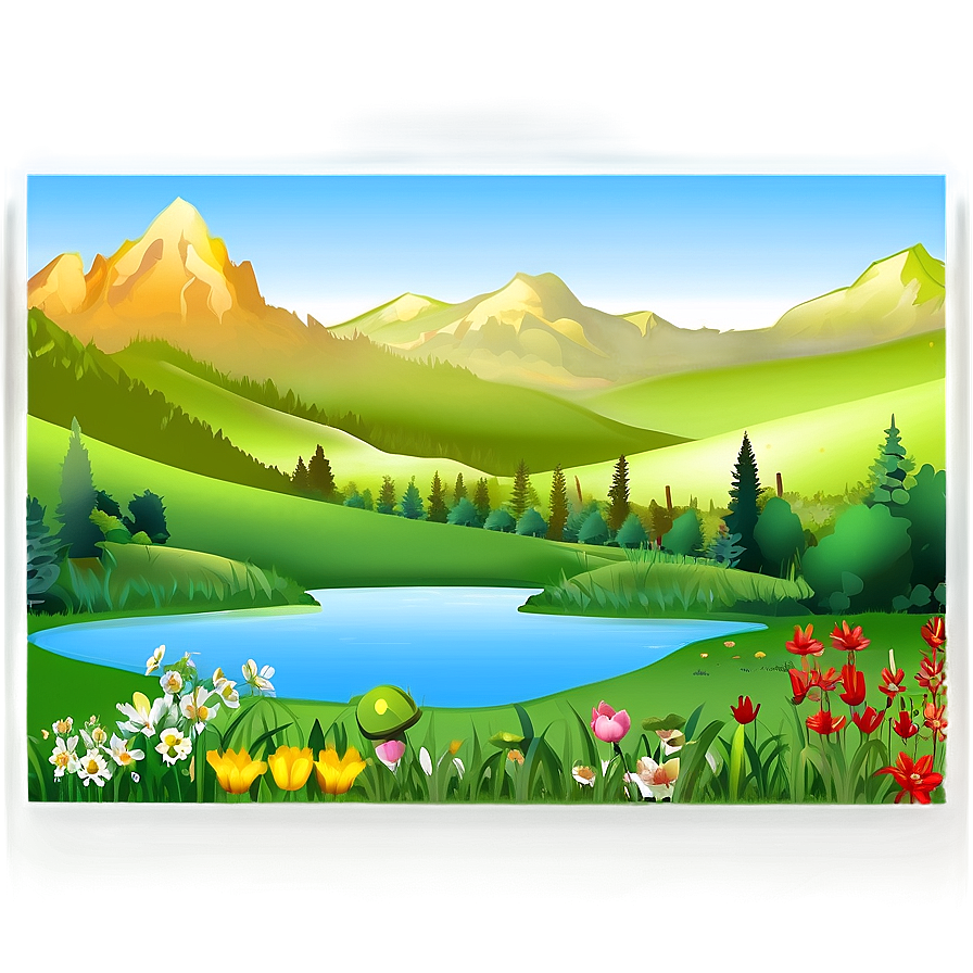 Spring Mountain Landscape Png 36 PNG image