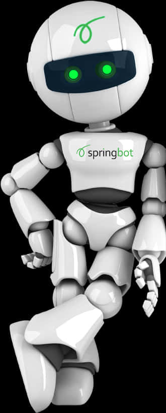 Springbot White Robot Pose PNG image