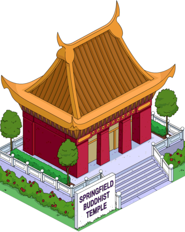 Springfield Buddhist Temple Illustration PNG image