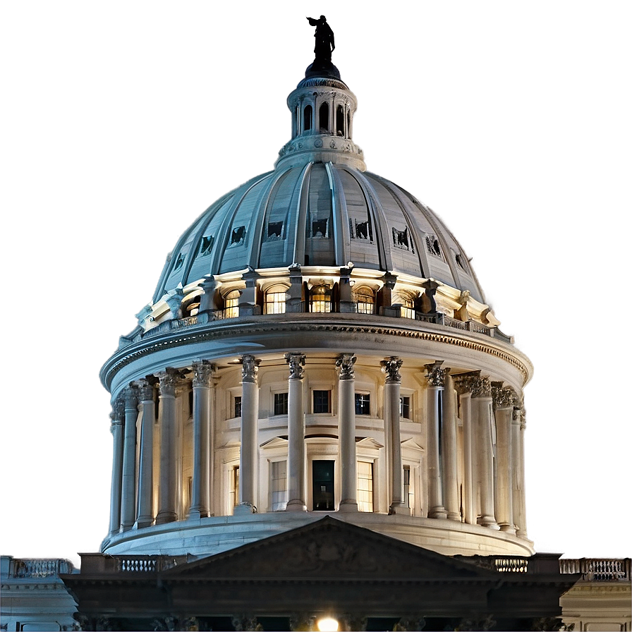 Springfield, Illinois Capitol Night Png 06122024 PNG image