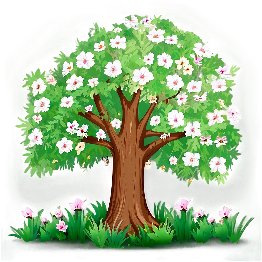 Springtime Big Tree Bloom Png 06262024 PNG image