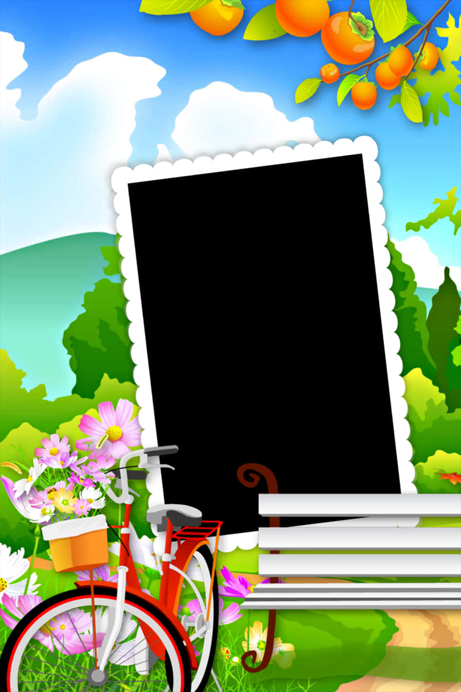 Springtime Picture Frame Template PNG image