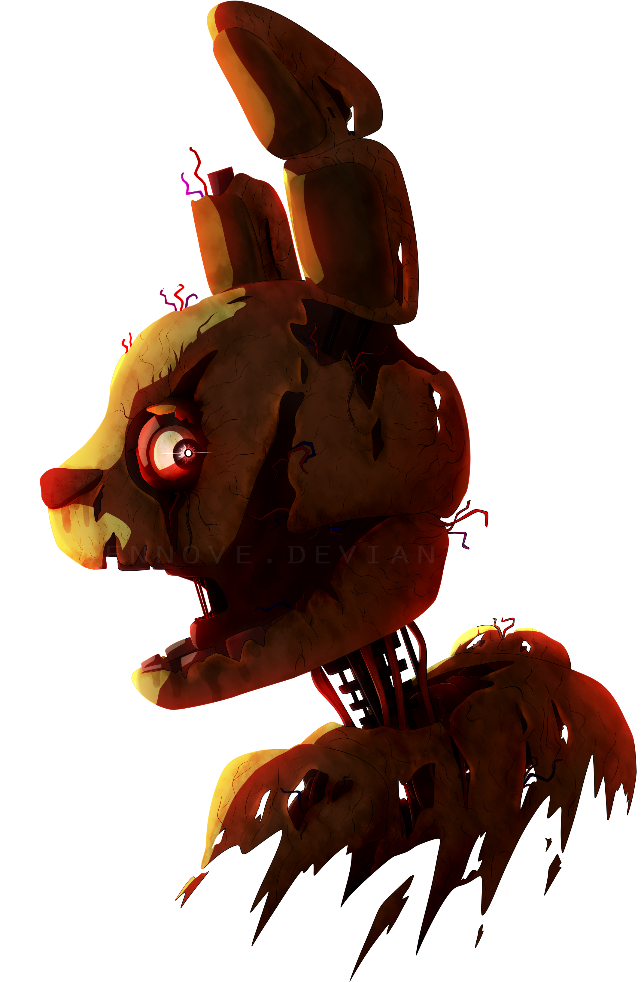 Springtrap F N A F Character Art PNG image