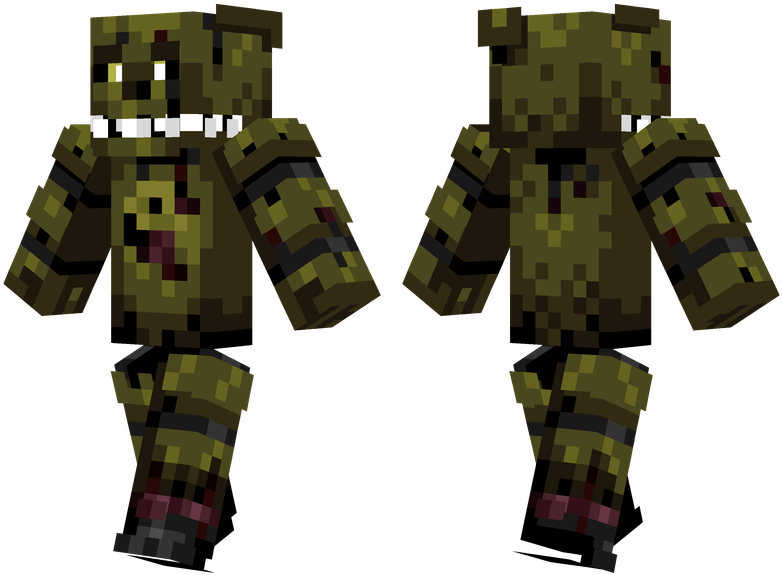 Springtrap Minecraft Skin Design PNG image