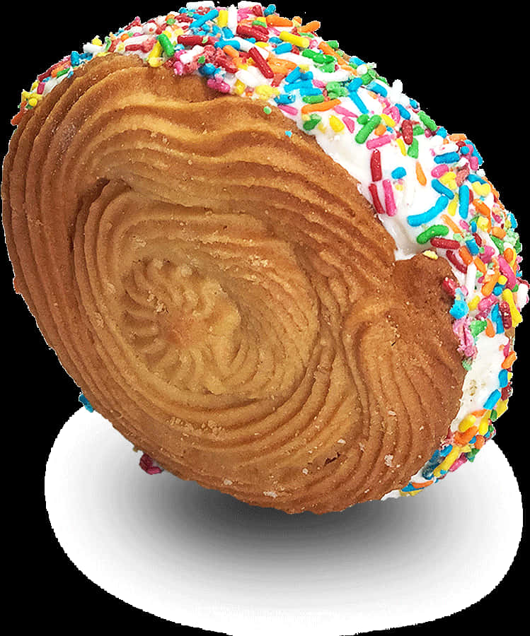 Sprinkled Concha Pastry PNG image