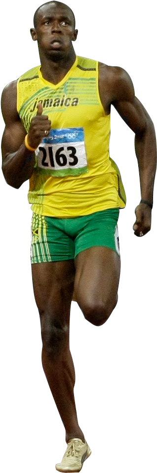 Sprinterin Action Jamaica Team PNG image