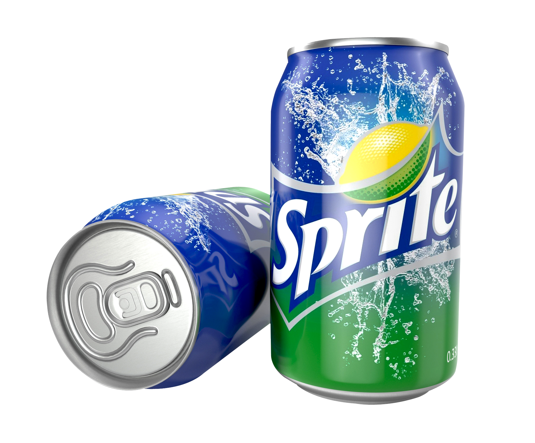 Sprite Soda Cans Splash PNG image