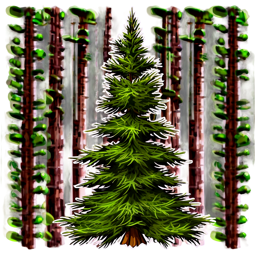 Spruce Tree In Misty Forest Png 06132024 PNG image