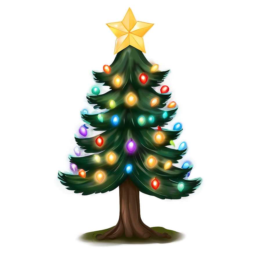 Spruce Tree With Christmas Lights Png Tsi56 PNG image