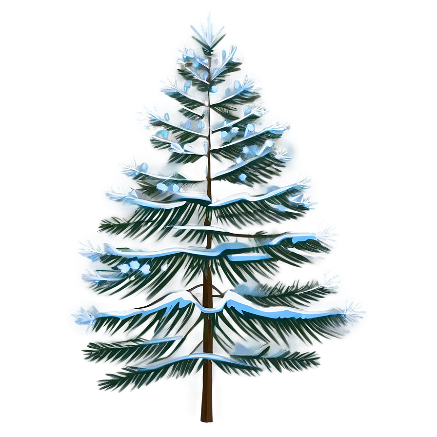 Spruce Tree With Snowflakes Png 32 PNG image