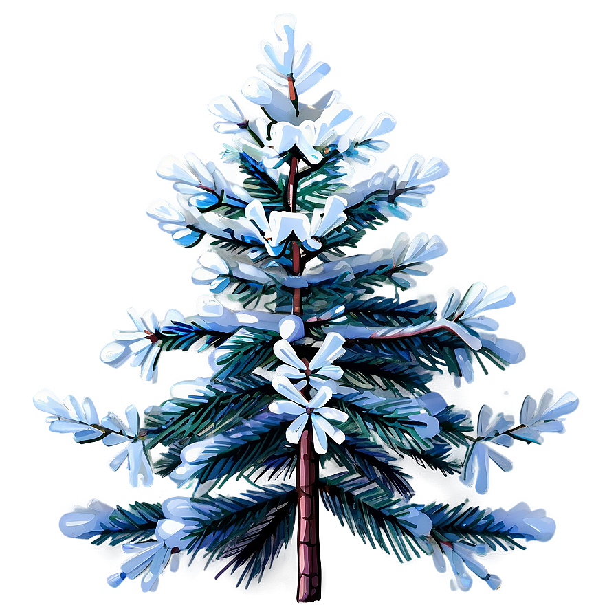 Spruce Tree With Snowflakes Png Qfx1 PNG image