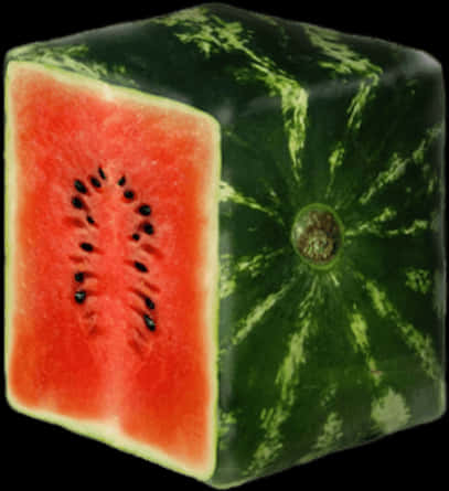 Square Watermelon Creative Fruit Design PNG image