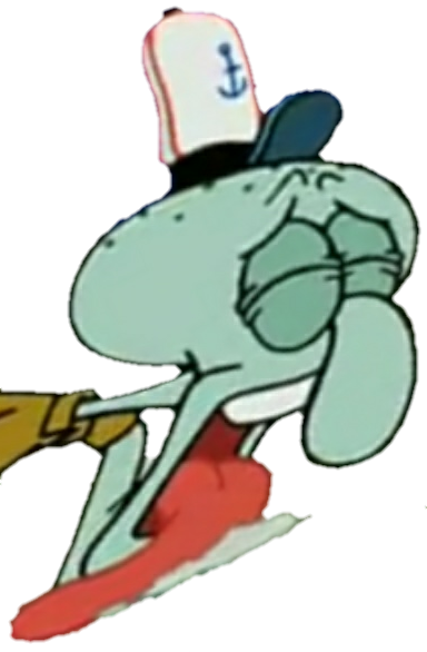 Squidward Dabbing Cartoon Character PNG image