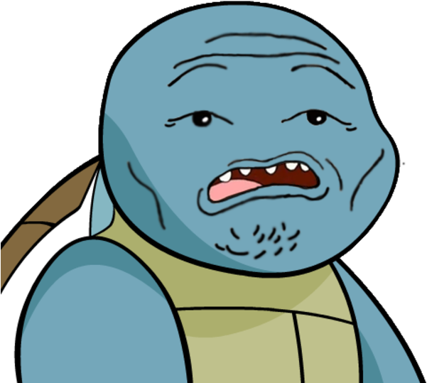 Squirtle Meme Face Illustration PNG image