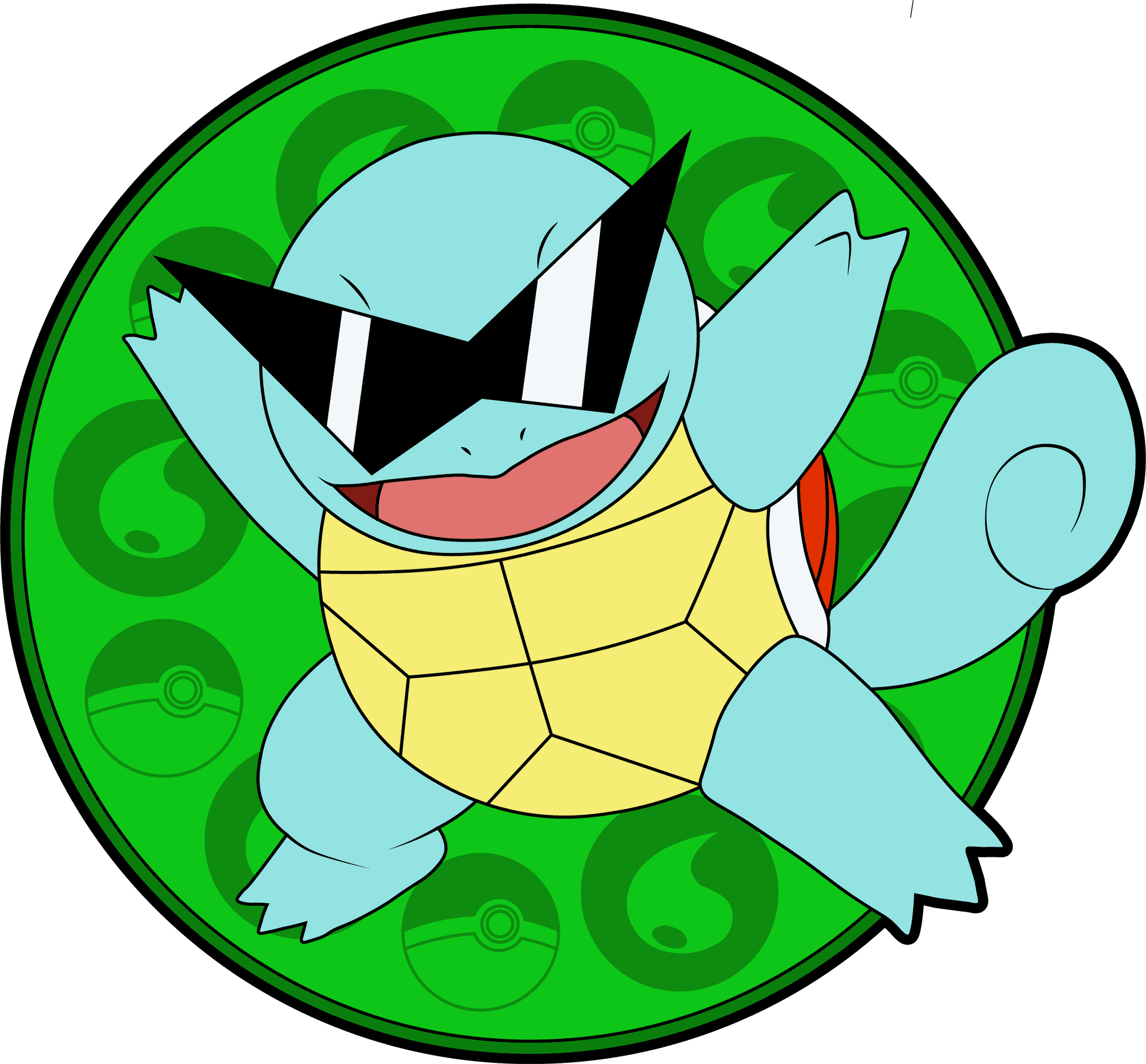 Squirtle Wearing Sunglasses PNG image