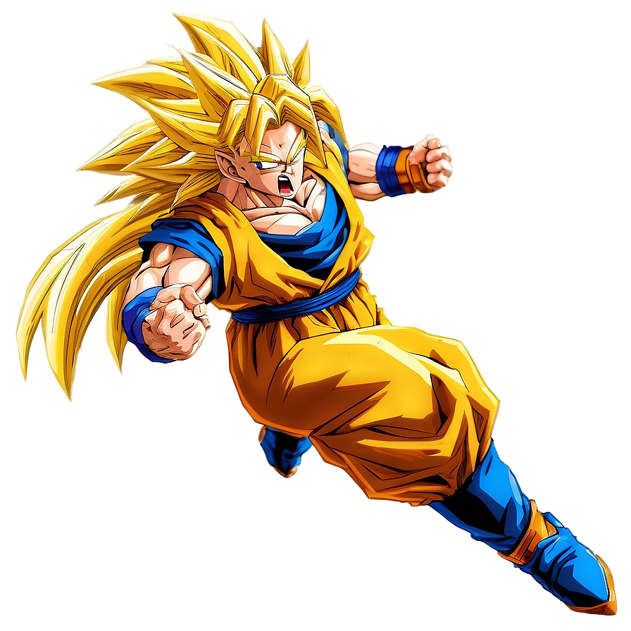 Ssj3 Goku In Action Png Men96 PNG image