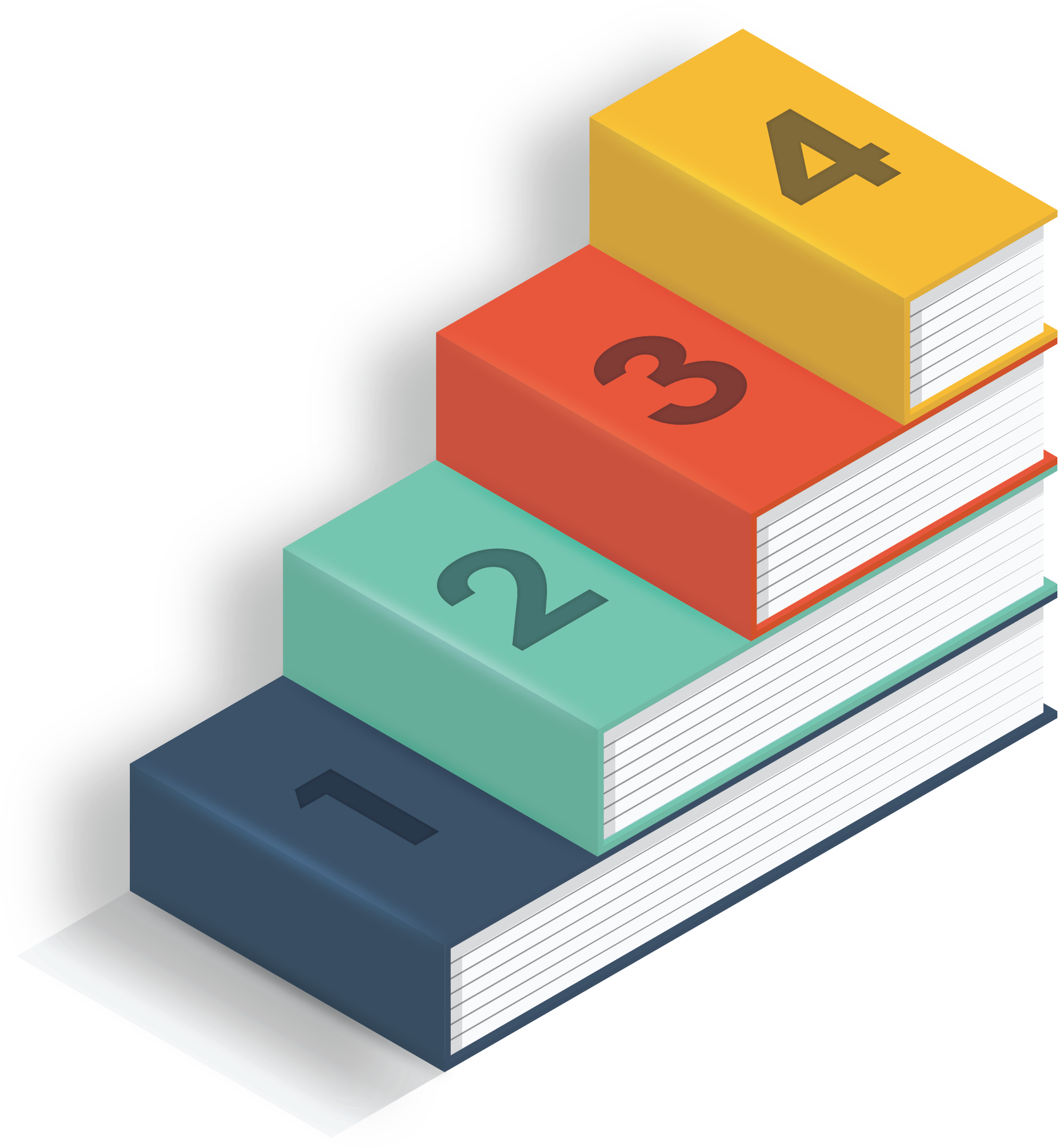 Stacked Books Infographic PNG image