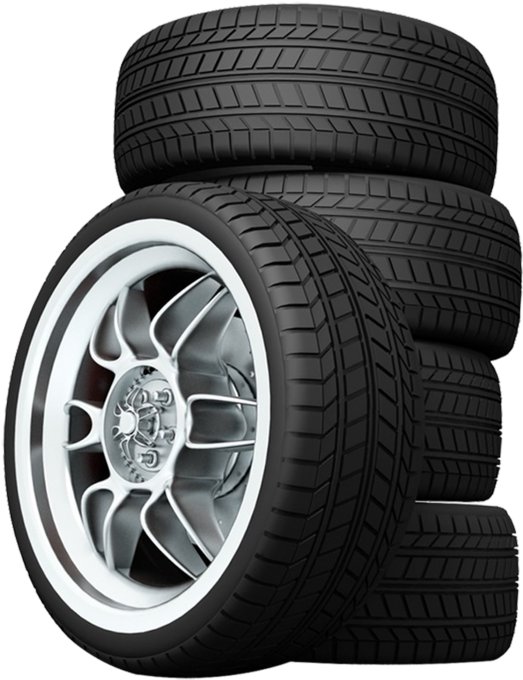 Stacked Car Tyreswith Alloy Wheel PNG image