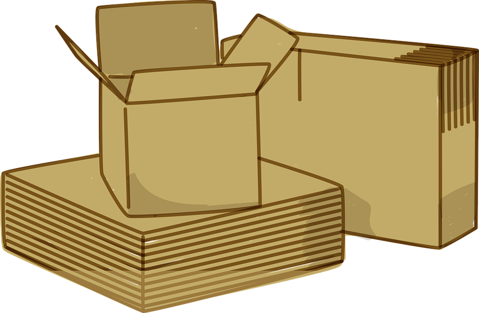 Stacked Cardboard Boxes Illustration PNG image