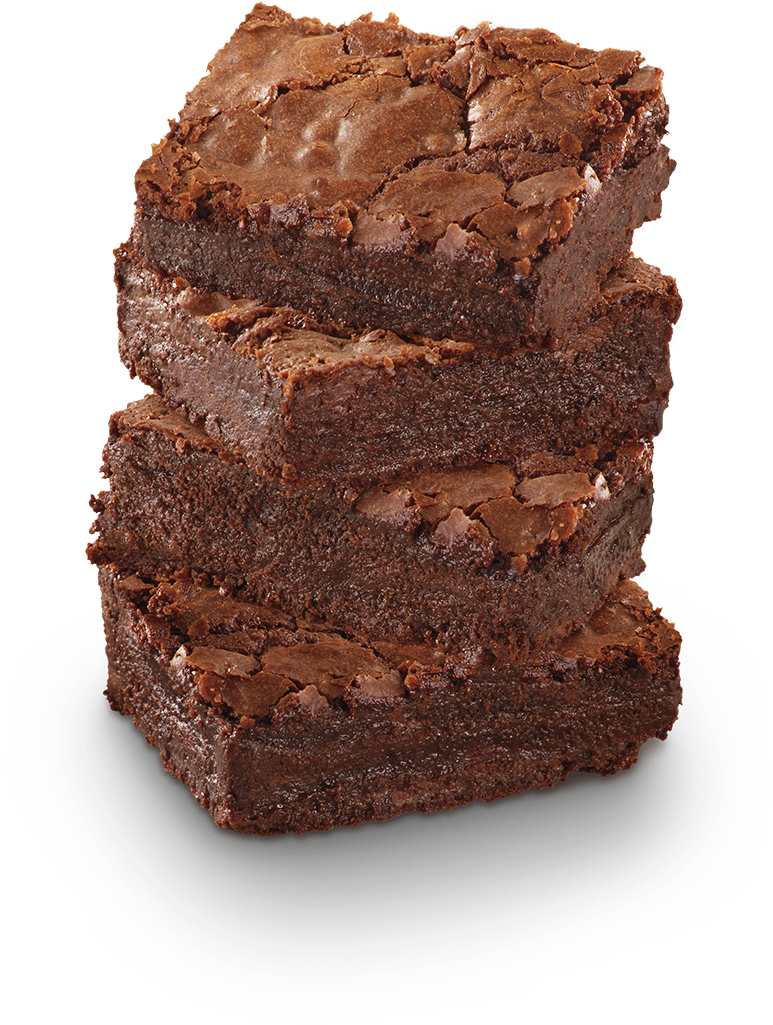 Stacked Chocolate Brownies Dessert PNG image